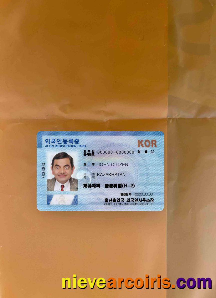 South Korean Alien Registration Card (ARC) template photolook